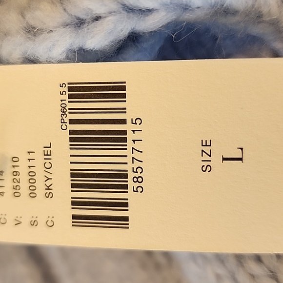 ANTHROPOLOGIE SWEATER RAMONA NWT BLUE V-neck Pullover Cable 7%Angora Knit - Picture 7 of 9